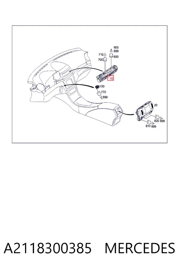Unidad de control aire acondicionado A2118300385 Mercedes