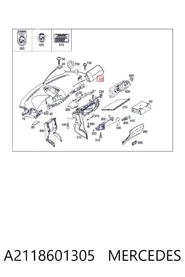 Airbag lateral A2118601305 Mercedes
