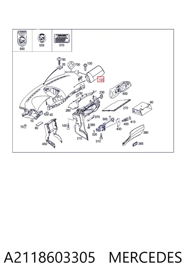 Airbag lateral A2118603305 Mercedes