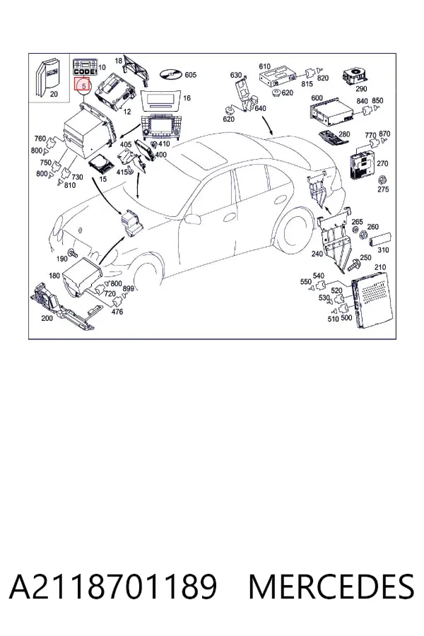 Radio A2118701189 Mercedes