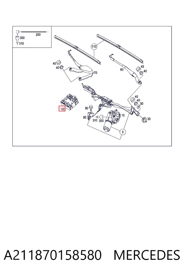 Sensor de lluvia A211870158580 Mercedes
