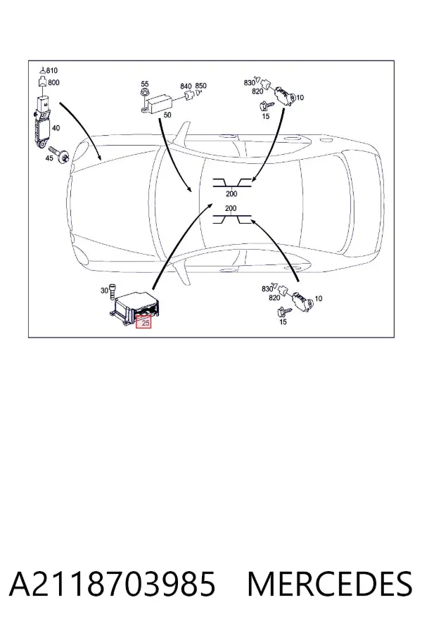 Módulo de control de airbag A2118703985 Mercedes