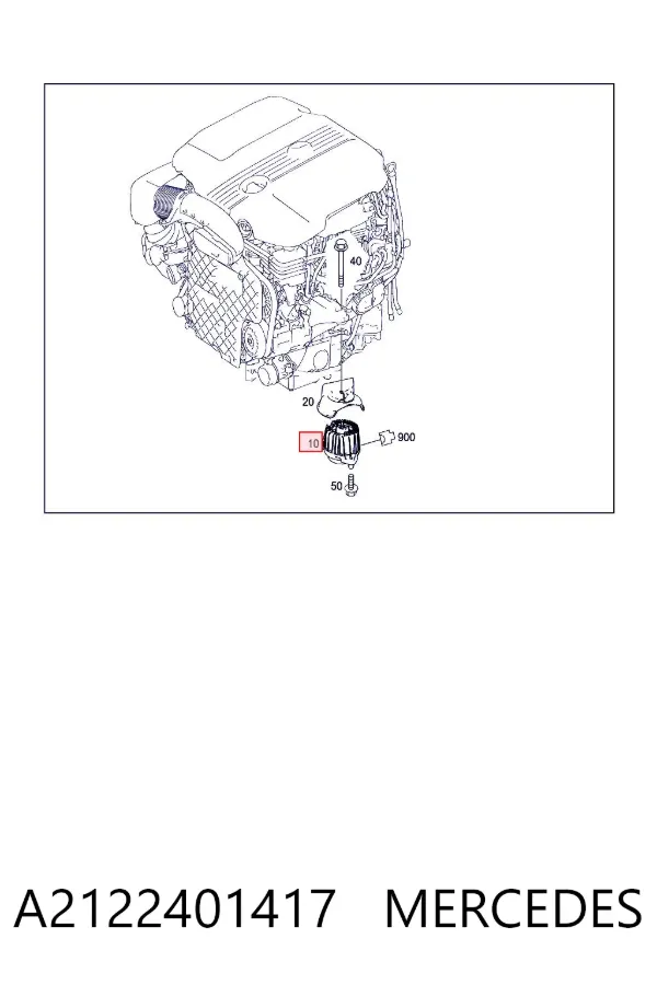 Soporte izquierdo del motor A2122401417 Mercedes