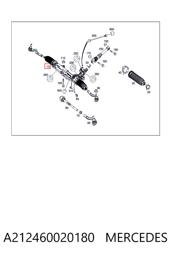 Cremallera de dirección A212460020180 Mercedes