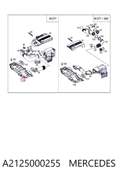 Cubierta superior del panel frontal (soporte del radiador) MERCEDES A2125000255