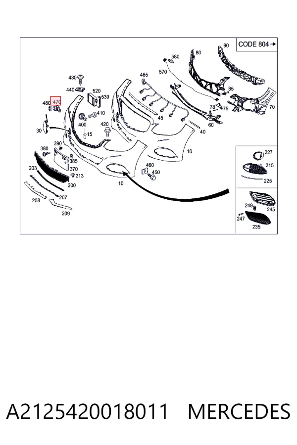 Sensor de aparcamiento delantero lateral A2125420018011 Mercedes