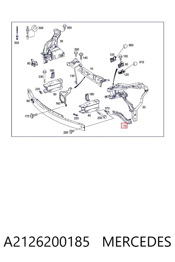 Soporte de fijación del faro delantero izquierdo A2126200185 Mercedes