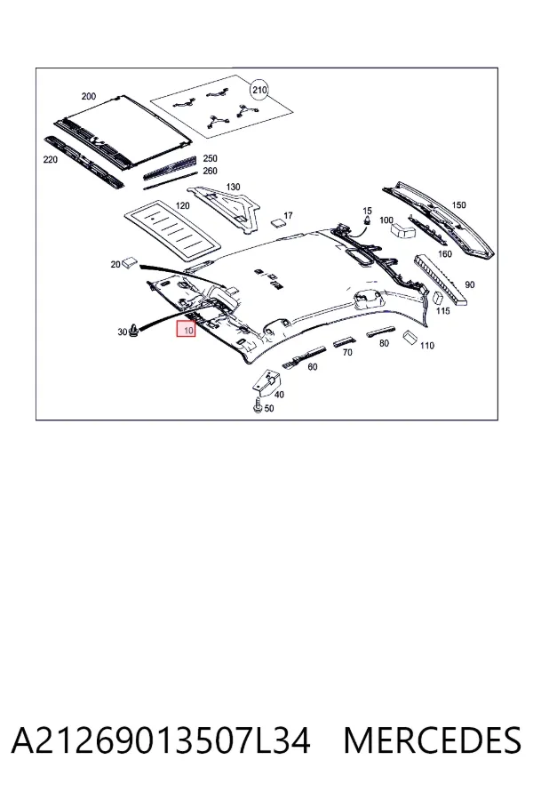 Techo interior A21269013507L34 Mercedes