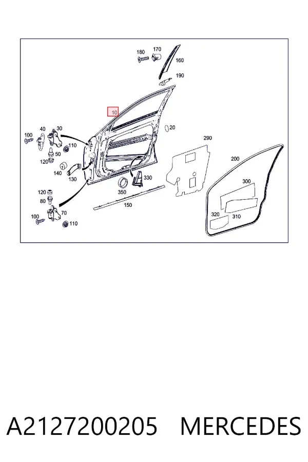 Puerta delantera derecha A2127200205 Mercedes
