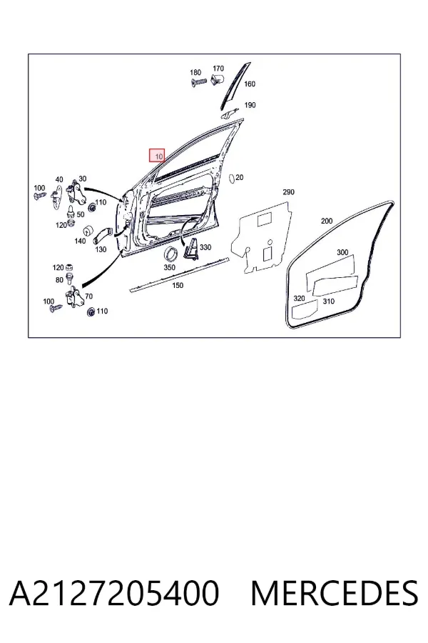 Puerta delantera derecha A2127205400 Mercedes