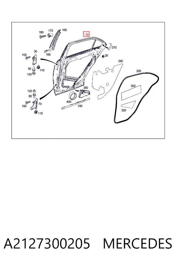 Puerta trasera derecha A2127300205 Mercedes