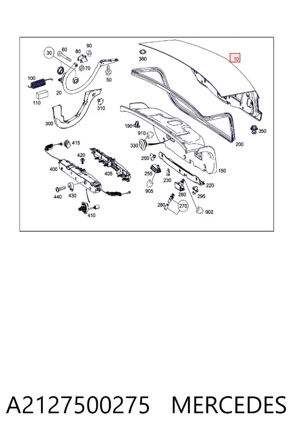 Tapa maletero A2127500275 Mercedes