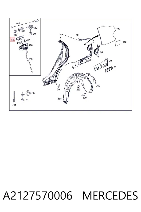 Tapa exterior de la gasolina Mercedes E W212