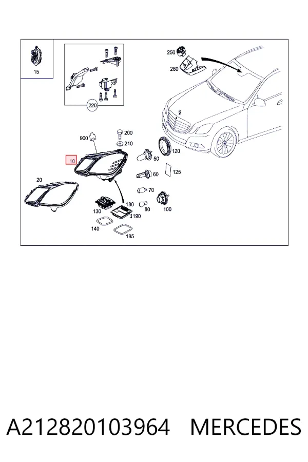 Faro derecho A212820103964 Mercedes