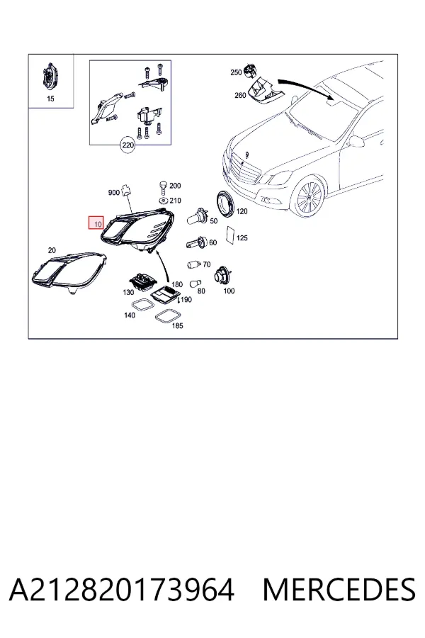 Faro izquierdo A212820173964 Mercedes