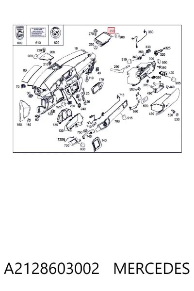 Airbag del pasajero MERCEDES A2128603002