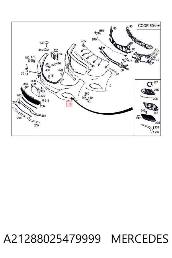 Paragolpes A21288025479999 Mercedes