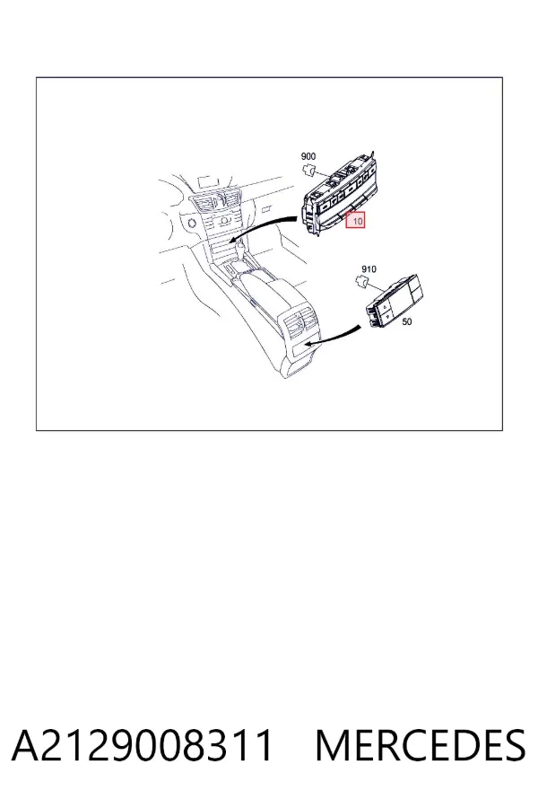 Unidad de control aire acondicionado A2129008311 Mercedes