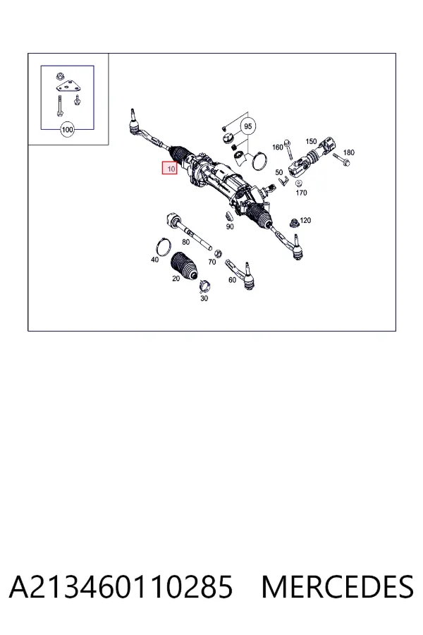 Cremallera de dirección A213460110285 Mercedes