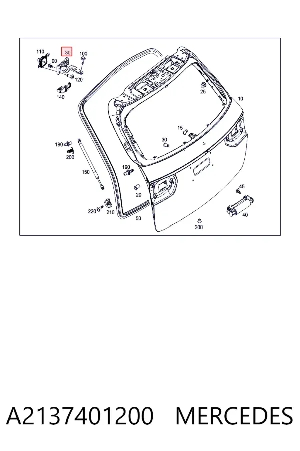 Bisagra de puerta trasera A2137401200 Mercedes