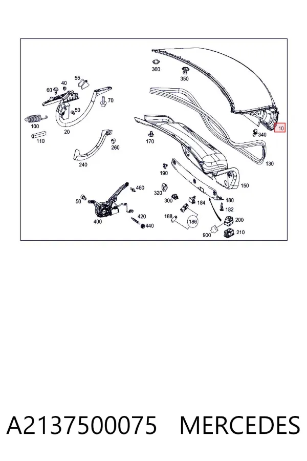 Tapa maletero A2137500075 Mercedes
