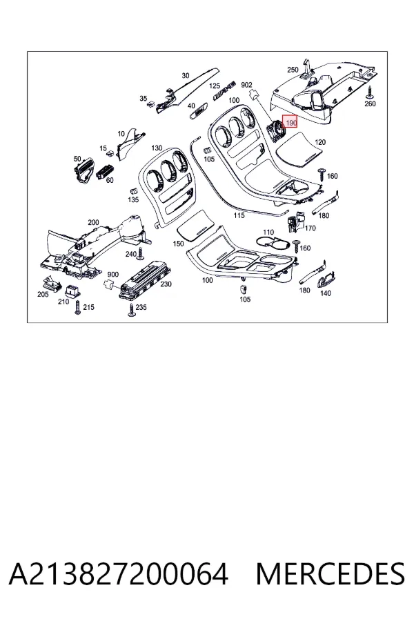 Reloj interior A213827200064 Mercedes