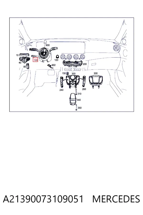 Conmutador columna dirección A21390073109051 Mercedes