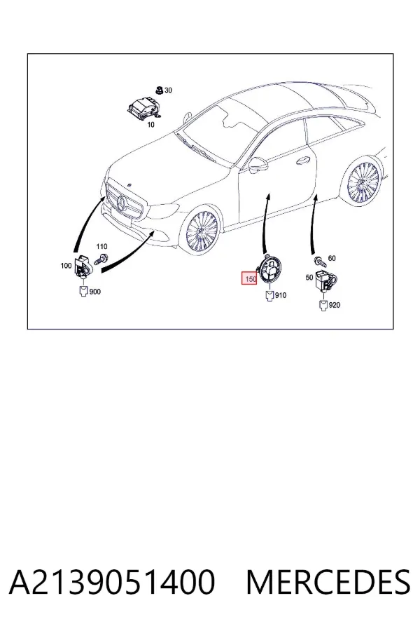 Sensor de airbag delantero A2139051400 Mercedes