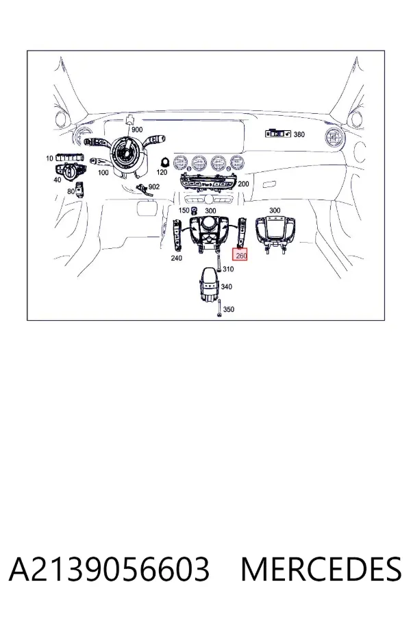 Bloque de botones de la consola central A2139056603 Mercedes