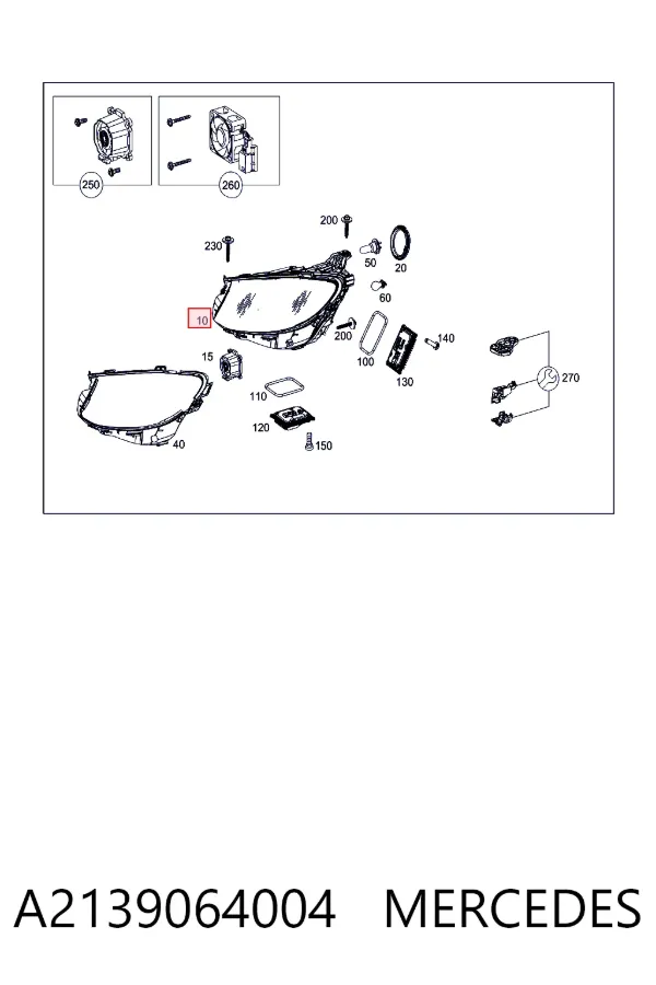 Faro derecho A2139064004 Mercedes