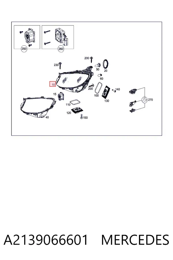 Faro derecho A2139066601 Mercedes