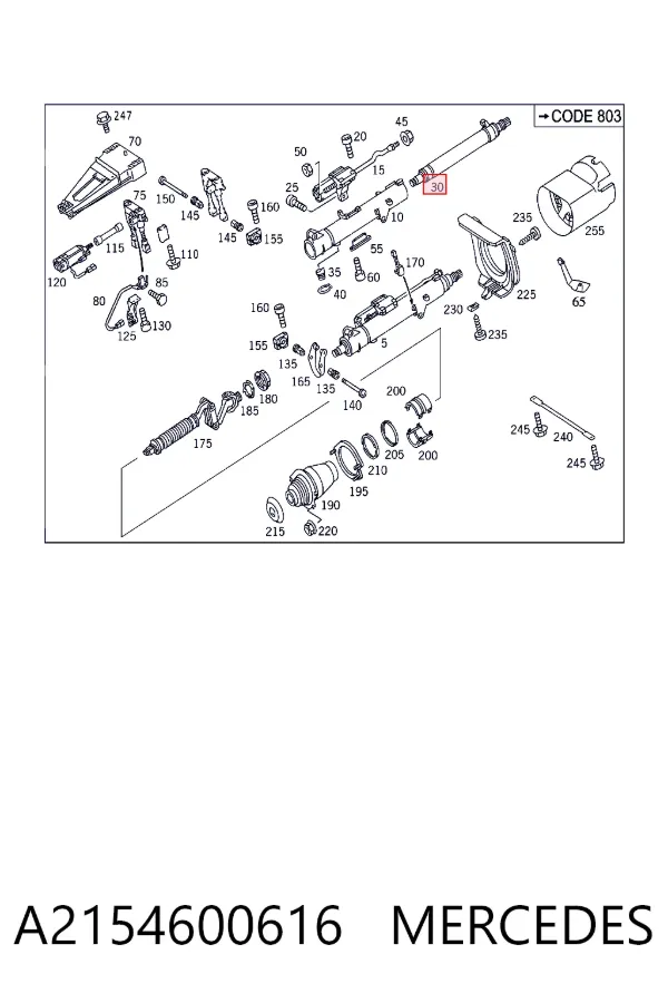 Columna dirección A2154600616 Mercedes