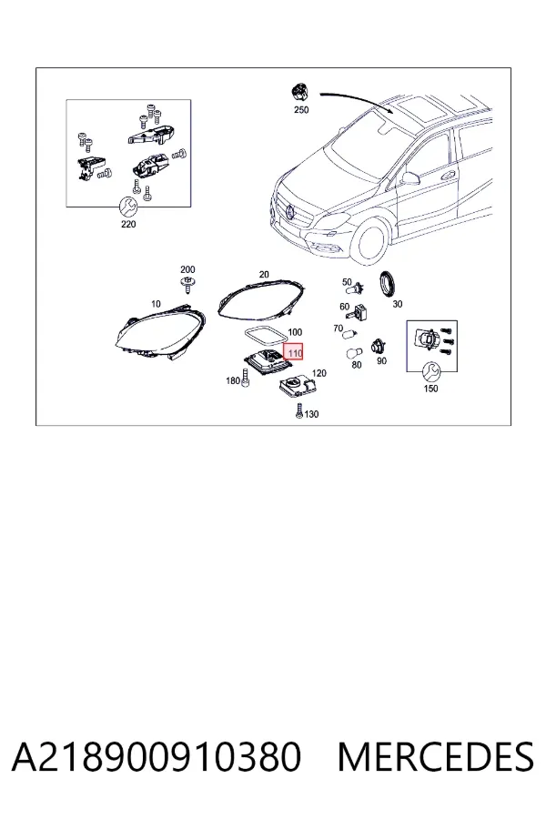 Módulo de iluminación A218900910380 Mercedes