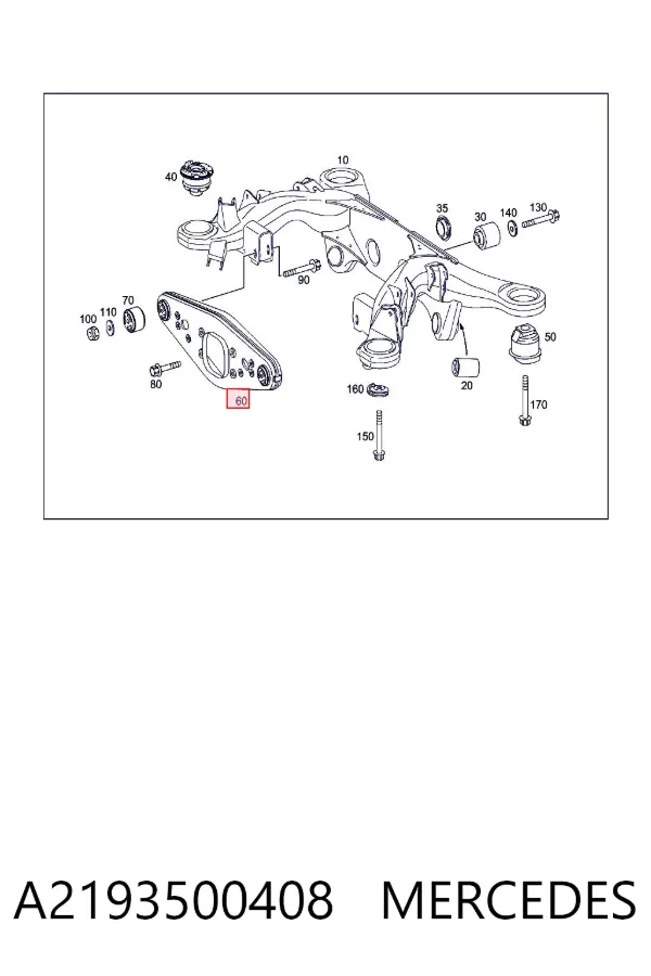 Soporte delantero del diferencial trasero A2193500408 Mercedes