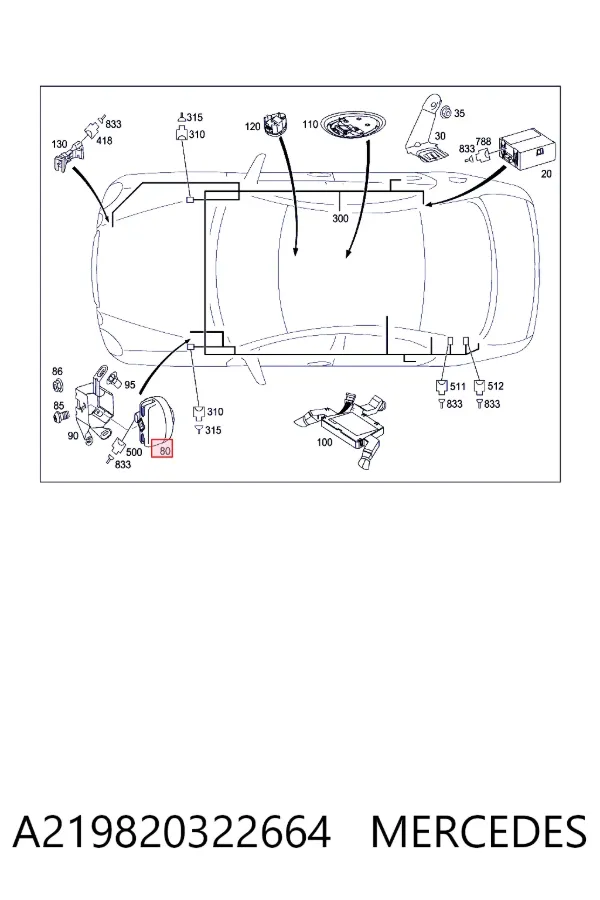 Campana de alarma acústica A219820322664 Mercedes