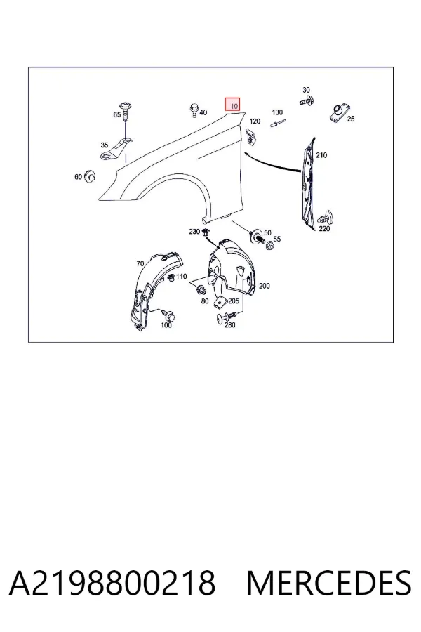 Aleta A2198800218 Mercedes
