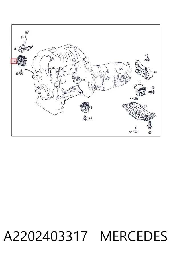 Soporte de motor, Izquierda / Derecha A2202403317 Mercedes
