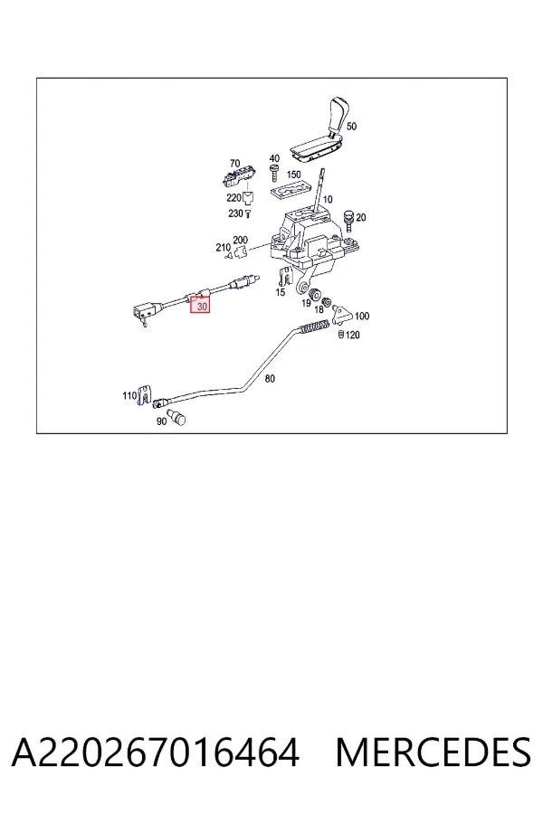 Cable de cambio de marchas A220267016464 Mercedes