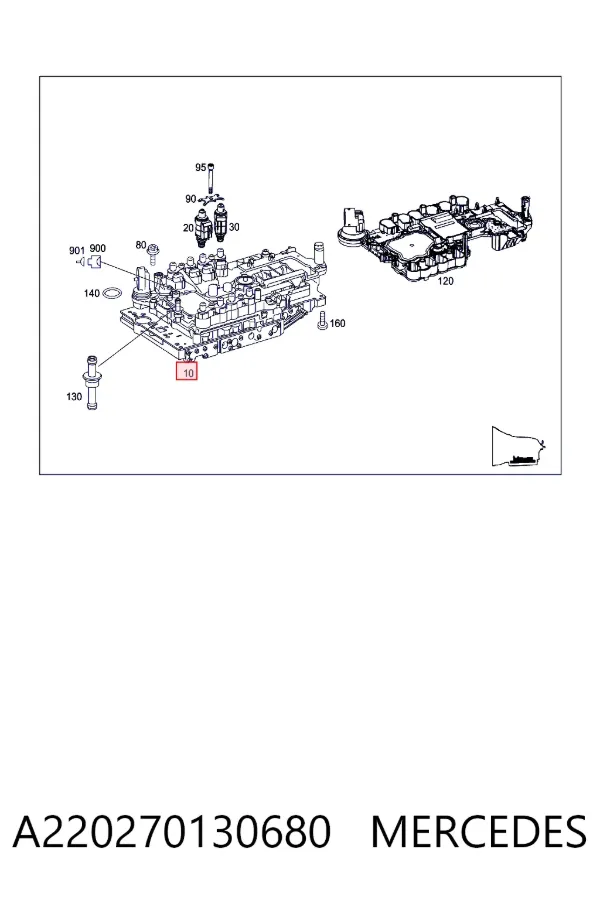 Bloque de válvulas de la transmisión automática A220270130680 Mercedes