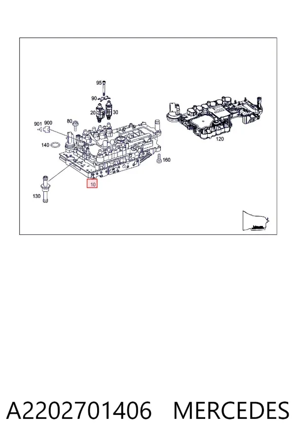Bloque de válvulas de la transmisión automática A2202701406 Mercedes