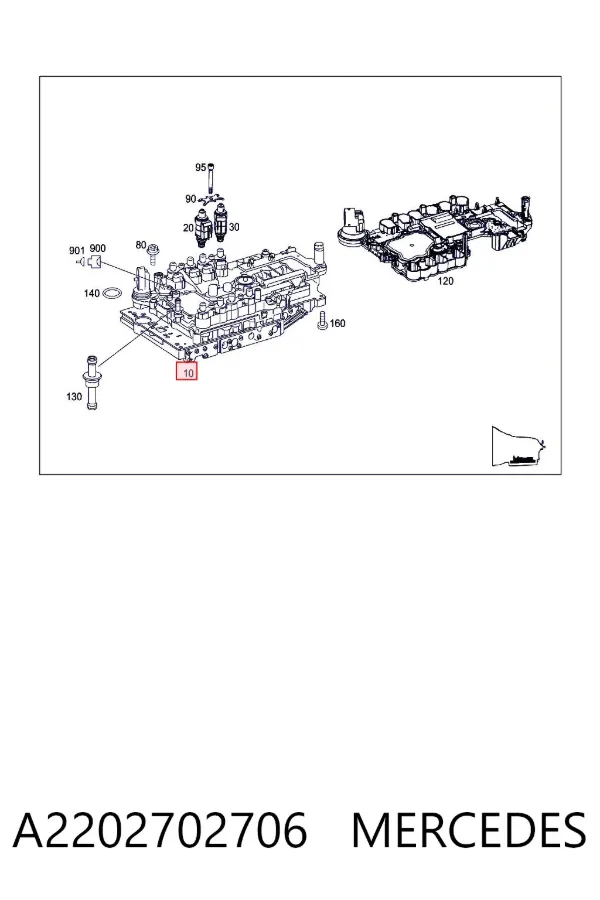 Bloque de válvulas de la transmisión automática A2202702706 Mercedes