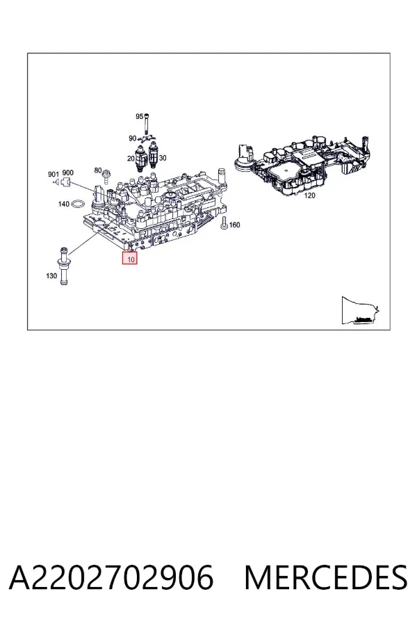 Bloque de válvulas de la transmisión automática A2202702906 Mercedes