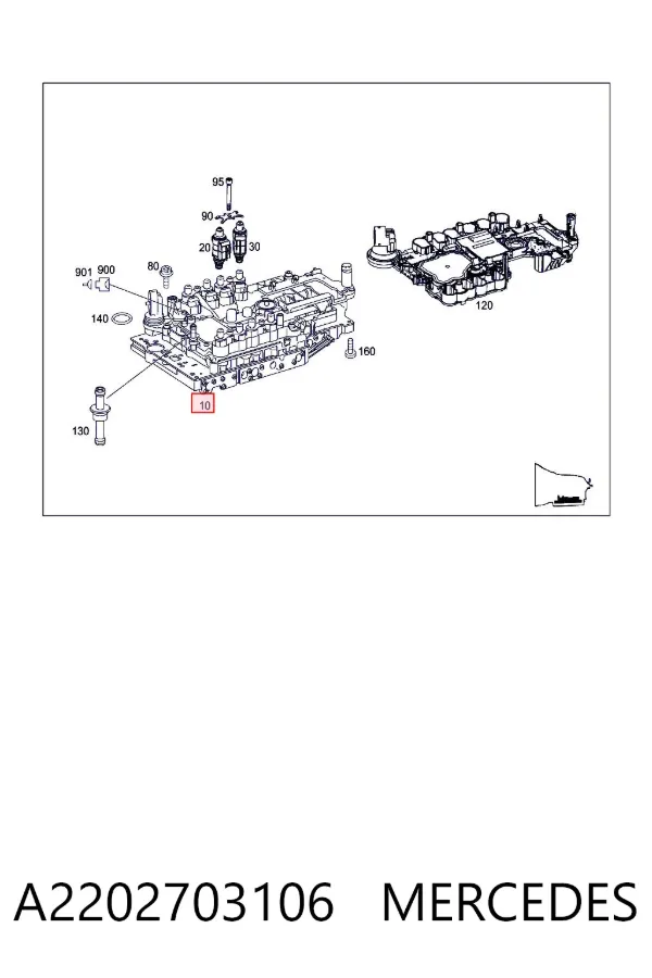 Bloque de válvulas de la transmisión automática A2202703106 Mercedes