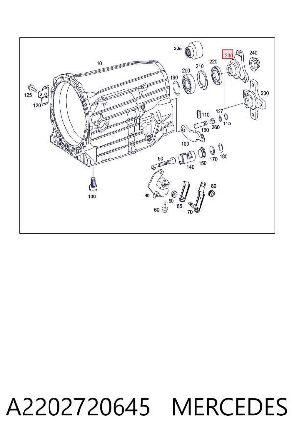 Brida trasera de la transmisión automática/manual A2202720645 Mercedes