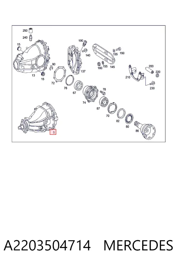 Grupo trasero A2203504714 Mercedes
