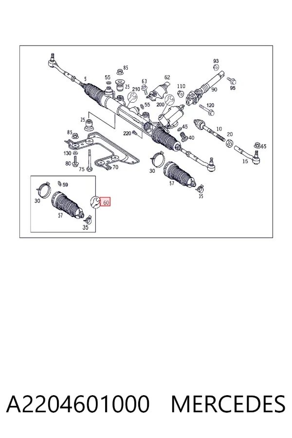 Fuelle dirección A2204601000 Mercedes