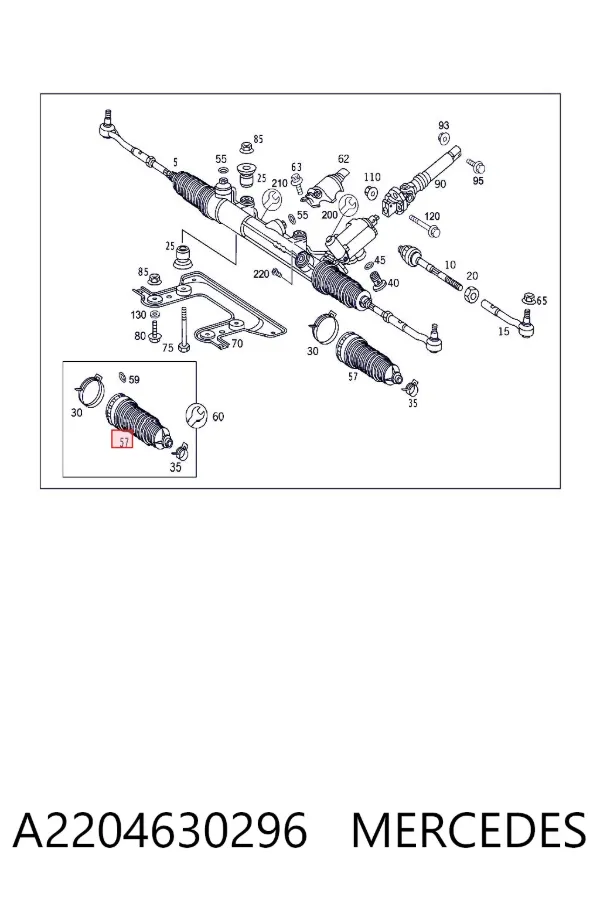 Fuelle dirección A2204630296 Mercedes