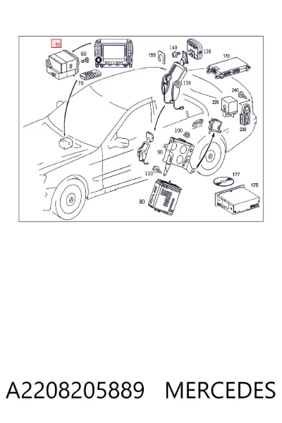 Radio AM/FM MERCEDES A2208205889