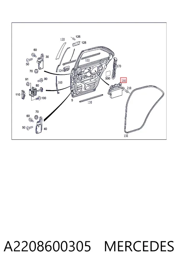 Airbag de puerta delantera izquierda A2208600305 Mercedes