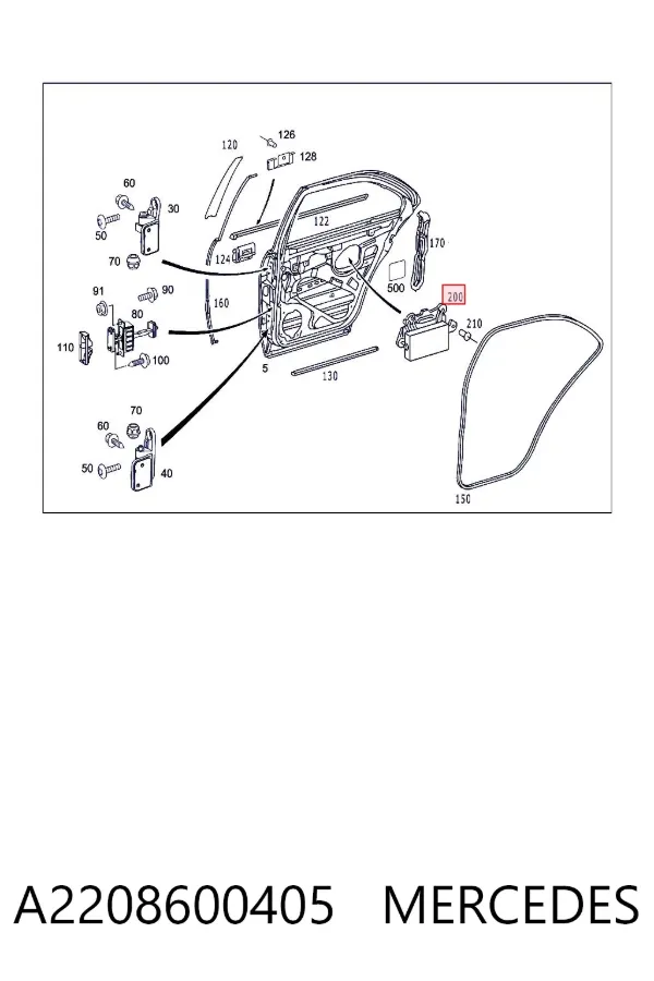 Airbag de puerta delantera derecha A2208600405 Mercedes